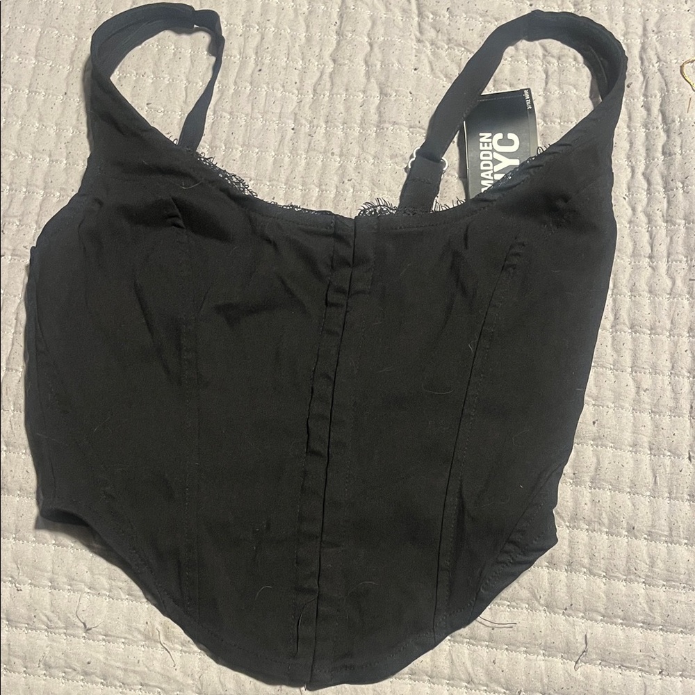 Trendy Black Bodysuit Top